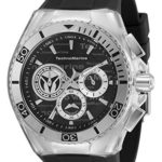 Technomarine Men’s Cruise California Stainless Steel Quartz Watch with Silicone Strap, Black, 29.1 (Model: TM-118119)