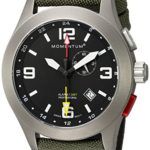 Momentum Men’s Vortech GMT Titanium Swiss-Quartz Watch with Canvas Strap, Green, 22 (Model: 1M-SP58B6G
