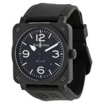 Bell and Ross Aviation Automatic Black Dial Black Rubber Mens Watch BR0392-BL-CE