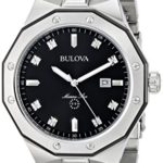 Bulova Men’s Silver Diamond Dial Watch 98D103