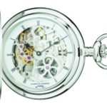 Charles-Hubert, Paris 3905-W Premium Collection Stainless Steel Polished Finish Hunter Case Mechanical Pocket Watch