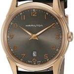 Hamilton Men’s ‘Jazzmaster’ Swiss Quartz Gold and Leather Watch, Color:Black (Model: H38541783)