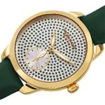 Akribos Glitter Dots Women’s Watch – Sub-Second Subdials Smooth Leather Strap – AK1089