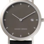 Danish Design Men’s Quartz Watch with Grey Dial Analogue Display and Black Leather Strap DZ120007