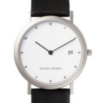 Danish Design Men’s Quartz Watch with White Dial Analogue Display and Black Leather Strap DZ120005