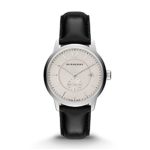 Burberry Classic Round Beige Dial Black Leather Mens Watch BU10000