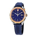 Versace Glaze Quartz Blue Dial Blue Leather Men’s Watch VERA00218