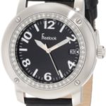 Freelook Women’s Quartz Stainless Steel and Leather Casual Watch, Color:Black (Model: HA1812-1)