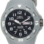 Invicta Men’s Coalition Forces Stainless Steel Quartz Watch with Silicone Strap, Grey, 21 (Model: 25325)