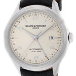 Baume & Mercier Clifton Dual Time Silver Dial Automatic Winding Alligator Leather Back Cover Skeleton Men Watch MOA10112