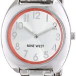 Nine West Women’s NW/1569ORSB Silver-Tone Easy-to-Read Bracelet Watch