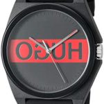 HUGO by Hugo Boss Men’s Quartz Watch with Rubber Strap, Black, 20 (Model: 1520015)