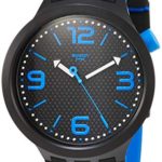 Swatch Men’s Quartz Watch with Silicone Strap, Black, 23 (Model: SO27B101)