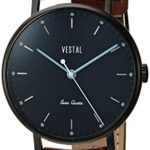 Vestal Sophisticate Leather Stainless Steel Swiss-Quartz Watch with Strap, Brown, 20 (Model: SP42L07.BR