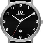 Danish Design Men’s Quartz Watch with Black Dial Analogue Display and Black Leather Strap DZ120434