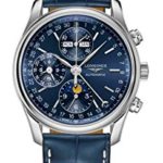 The Longines Master Collection Moonphase Automatic Chrono Blue Dial, Blue Alligator Strap L2.673.4.92.0