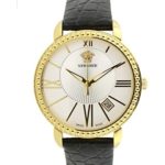 Versace VM602 0014, KRIOS, IP yellow gold 2N white dial black strap with date womens watch