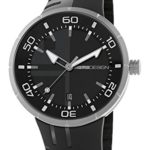 Momodesign Jet Black Mens Analog Quartz Watch with Rubber Bracelet MD2298SS-11