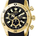 Invicta Men’s 0140 Sea Spider Collection 18k Gold Ion-Plated and Black Polyurethane Watch