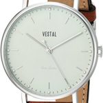 Vestal Sophisticate Leather Stainless Steel Swiss-Quartz Watch with Italian Strap, Brown, 20 (Model: SP42L06.LBWH)