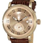 AdeeKaye AK9060 Men’s”Vintage” Automatic-Mechanical Watch-Rose Tone/Rose Gold Color dial/Brown Band