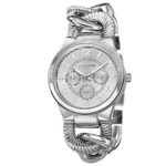 Akribos XXIV Women’s ‘Ultimate’ Multifunction Watch – 3 Subdials Include Day, Date, and GMT On Twist Chain Bracelet – AK721