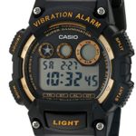 Casio Men’s ‘Super Illuminator’ Quartz Stainless Steel and Resin Watch, Color:Black (Model: W-735H-1A2VCF)