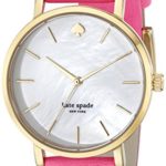 kate spade new york Women’s 1YRU0180 Bazooka Gold-Tone Watch with Pink Leather Band