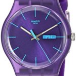 Swatch Men’s SUOV702 Quartz Purple Dial Date Plastic Watch