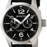Invicta II Men’s 0764 Stainless Steel Watch with Black Leather Band