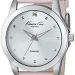 Kenneth Cole New York Women’s KC2858 “Rock Out” Diamond-Accented Stainless Steel Watch With Pink Leather Band
