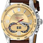 Victorinox Unisex 241617 Chrono Classic Two-Tone Stainless Steel Watch with Brown Leather Band