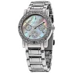 Akribos XXIV Women’s Diamond Multifunction Watch – Mother-of-Pearl Dial with Crystal Bezel on Stainless Steel Bracelet – AK530