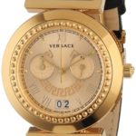 Versace Women’s VA9050013 “Vanity” Rose Gold Ion-Plated Watch with Leather Band