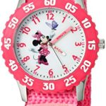 Disney Girls’ W000025 Minnie Mouse Watch with Pink Nylon Band