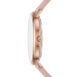 Michael Kors Women’s Stainless Steel Quartz Watch with Leather Calfskin Strap, Pink, 18 (Model: MK2741)