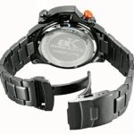 Adee Kaye Mens Sports SS Chronograph Watch with Crown Protector-Black