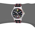 Ferrari Men’s Stainless Steel Quartz Watch with Silicone Strap, Black, 16 (Model: 0860003)