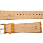 Jacques Lemans 22MM Genuine Ostrich Leather Watch Strap Amber with Silver JL Initial Stainless Steel Buckle
