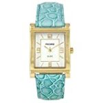 Pedre Women’s Gold-Tone Watch with Turquoise Leather Strap #7970GX