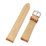 Jacques Lemans 21MM Honey Brown Genuine Ostrich Leather Skin Watch Strap Band with Silver Tone JL Initial Stainless Steel Buckle