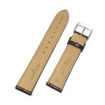 Jacques Lemans 20MM Genuine Alligator Leather Skin Watch Strap Dark Brown with Silver Tone JL Stainless Steel Buckle