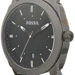Fossil Men’s Machine 3H Quartz Stainless Three-Hand Watch, Color: Smoke, Black Dial (Model: FS4774IE)