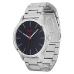 HUGO by Hugo Boss Men’s #Stand Quartz Watch with Stainless Steel Strap, Silver, 20 (Model: 1530140)