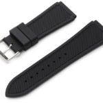 Hadley-Roma 22mm ‘Men’s’ Silicone Watch Strap, Color:Black (Model: MS3346RA 220)