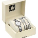 Anne Klein Women’s Swarovski Crystal Accented Silver-Tone Watch and Bangle Set, AK/3368SVST