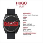 HUGO by Hugo Boss Men’s Quartz Watch with Rubber Strap, Black, 20 (Model: 1520015)