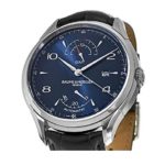 Baume & Mercier Clifton Automatic Dual Time Blue Dial Leather Strap Men’s Watch 10422