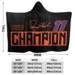 FGHFGHF Denny Hamlin 2020 Champion Wearable Blanket Fleece Hooded Robe Cloak Throw Quilt Poncho Microfiber Plush Warm Wrap for Watch Tv Sofa Lounge Bed Napping 50″X40″
