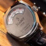 Stauer Men’s Automatic Movement 1930 Dashtronic Watch with Genuine Black Leather Band